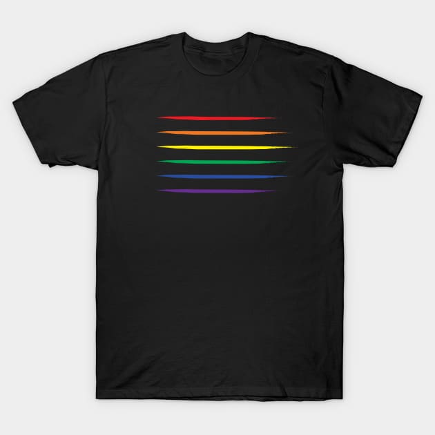 Gay Pride Flag Rainbow Stripes T-Shirt by SapphicReality